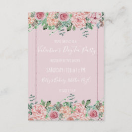 Valentijnse Floral Party Style Uitnodigingen