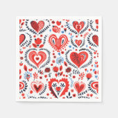 Valentijnse Folk Cocktail servet (Voorkant)