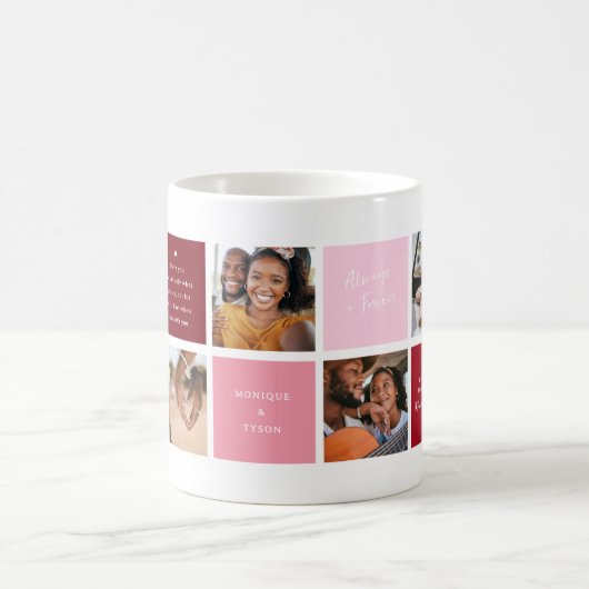 Valentijnse foto collage | Gepersonaliseerde 6 fot Koffiemok (Center)