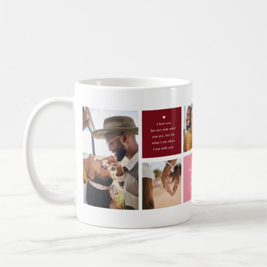 Valentijnse foto collage | Gepersonaliseerde 6 fot Koffiemok (Links)