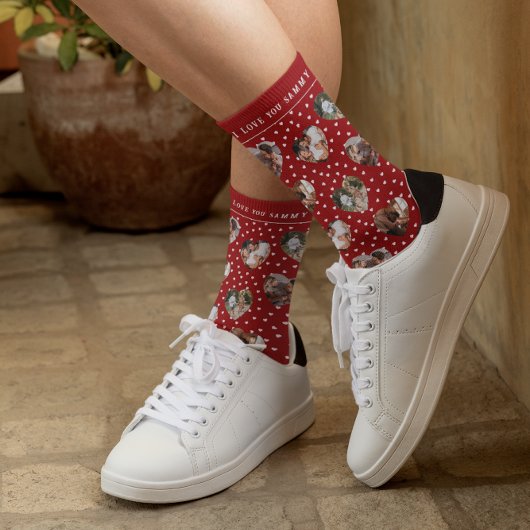 Valentijnse  foto harten collage | Monogram Sokken