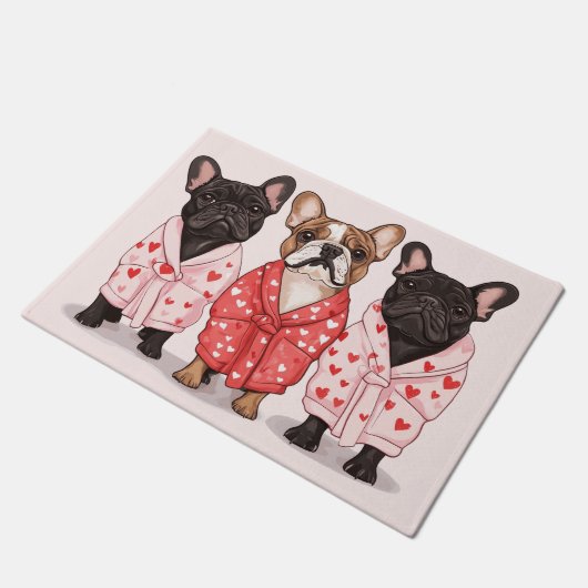 Valentijnse Franse Bulldog Deurmat (Schuin)