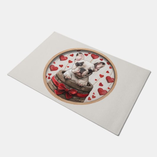 Valentijnse Franse Bulldog Deurmat (Schuin)