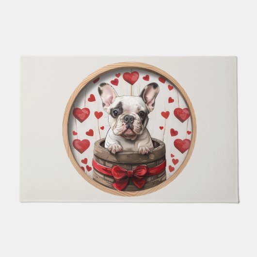 Valentijnse Franse Bulldog Deurmat (Voorkant)
