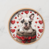 Valentijnse Franse Bulldog Feestdagenkaart (Voorkant / Achterkant)