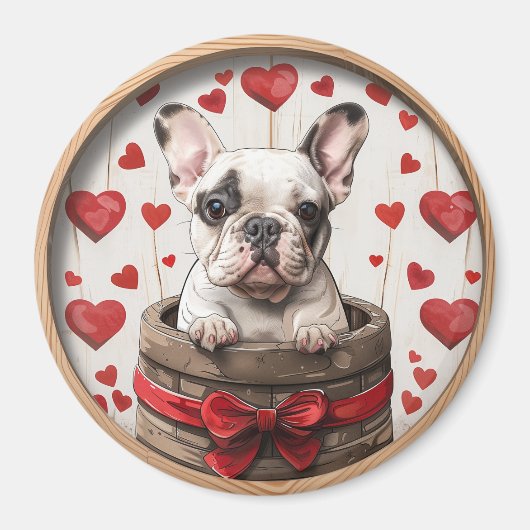 Valentijnse Franse Bulldog Magneet (Voorkant)
