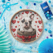 Valentijnse Franse Bulldog Papieren Bordje (Feest)
