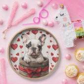 Valentijnse Franse Bulldog Papieren Bordje (Feest)