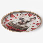 Valentijnse Franse Bulldog Papieren Bordje (Gekanteld)