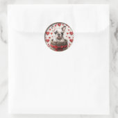 Valentijnse Franse Bulldog Ronde Sticker (Tas)