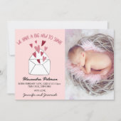 Valentijnse geboorte aankondiging kaart envelop h (Voorkant)