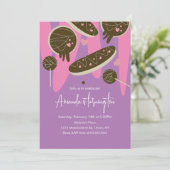 Valentijnse geboorte behandelt donuts Eclairs Part Kaart (Staand voorkant)