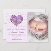 Valentijnse  geboortekaart Romantisch Aankondiging (Voorkant)