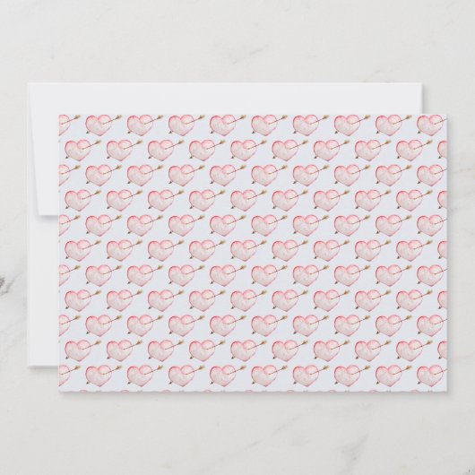 Valentijnse geboortekaartjes hartpijl aankondiging (Achterkant)