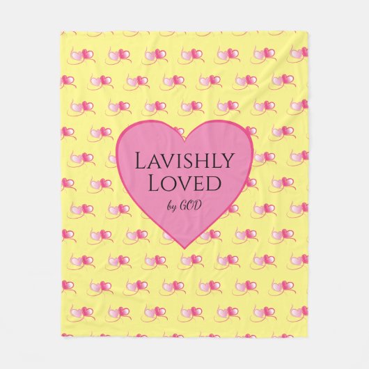  Valentijnse , GELUID Geel Hart Fleece Deken (Voorkant)