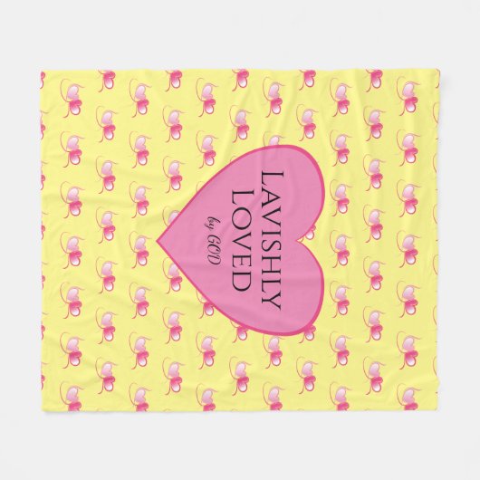  Valentijnse , GELUID Geel Hart Fleece Deken (Voorkant (Horizontaal))