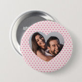 Valentijnse  Gepersonaliseerde roze hartvorm Ronde Button 7,6 Cm (Voorkant /achterkant)