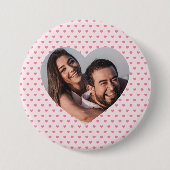 Valentijnse Gepersonaliseerde roze hartvorm Ronde Button 7,6 Cm (Voorkant)