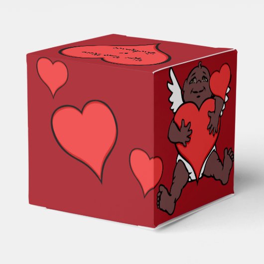 Valentijnse Gift Box Aangepaste Afrikaanse Cupid B Bedankdoosjes (Achterkant)