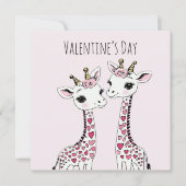 Valentijnse Giraffes Schattige Valentijnen Kaart (Voorkant)