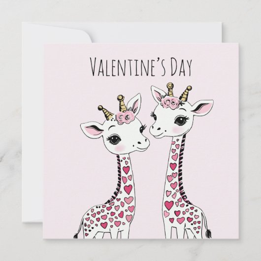 Valentijnse Giraffes Schattige Valentijnen Kaart (Voorkant)