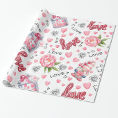 Valentijnse  Gnome Cadeaupapier (Uitgerold)