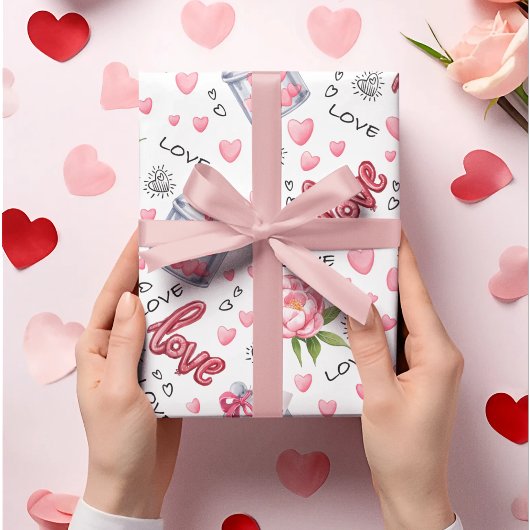 Valentijnse  Gnome Cadeaupapier