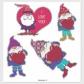 Valentijnse Gnomen | Ik hou van je! Sticker (Vel)