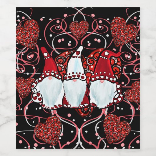 VALENTIJNSE GNOMES WIJN ETIKET (Enkel label)