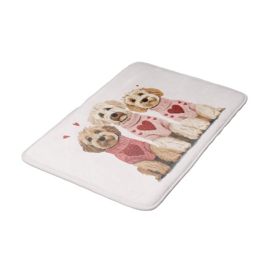 Valentijnse Goldendoodle Dogs Badmat (Gekanteld)