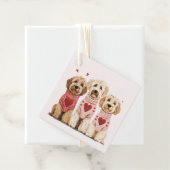 Valentijnse Goldendoodle Dogs Bedankjes Labels (In situ)