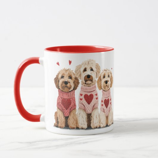 Valentijnse Goldendoodle Dogs Mok (Links)