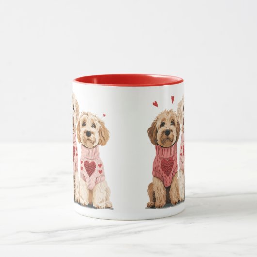 Valentijnse Goldendoodle Dogs Mok (Midden)