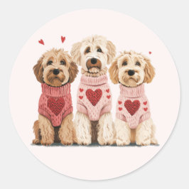 Valentijnse Goldendoodle Dogs Ronde Sticker