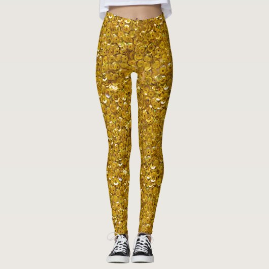Valentijnse gouden glitter sparkle Pattern Leggings (Voorkant)