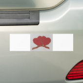Valentijnse goudvonk met rood hart bumpersticker (Op auto)