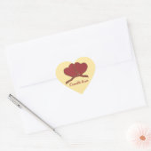 Valentijnse goudvonk met rood hart hart sticker (Envelop)