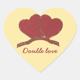 Valentijnse goudvonk met rood hart sticker