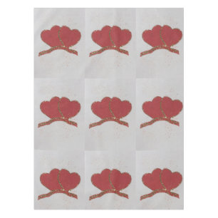 Valentijnse goudvonk met rood hart tafelkleed