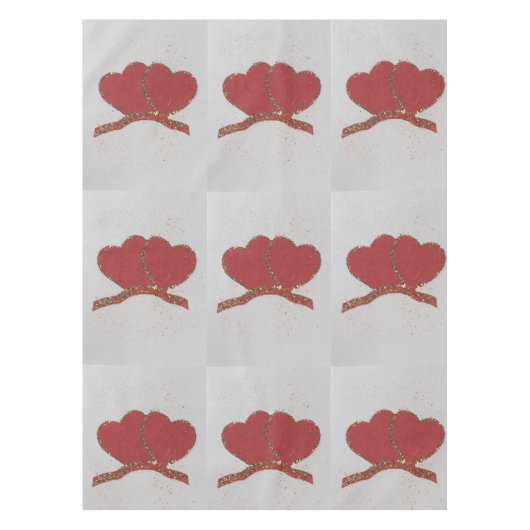 Valentijnse goudvonk met rood hart tafelkleed (Voorkant)