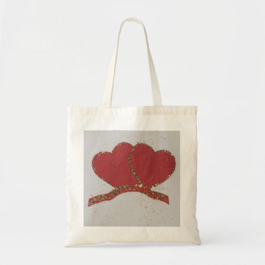 Valentijnse goudvonk met rood hart tote bag (Voorkant)