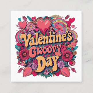 Valentijnse groovy dag, retro clipart aanbevelingskaartje