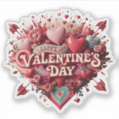Valentijnse groovy dag, retro clipart sticker (Voorkant)