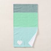 Valentijnse Hand-Drawn Love Blue Green Bad Handdoek (Handdoek)
