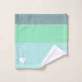 Valentijnse Hand-Drawn Love Blue Green Bad Handdoek (Wasdoekje)