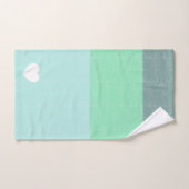Valentijnse Hand-Drawn Love Blue Green Bad Handdoek (Handdoek)