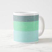 Valentijnse Hand-Drawn Love Blue Green Grote Koffiekop (Voorkant rechts)