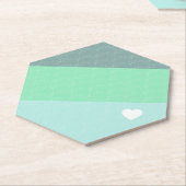 Valentijnse  Hand-Drawn Love Blue Green Kartonnen Onderzetters (Schuin)