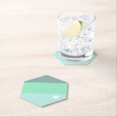 Valentijnse  Hand-Drawn Love Blue Green Kartonnen Onderzetters (Insitu)