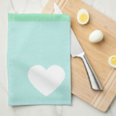 Valentijnse  Hand-Drawn Love Blue Green Theedoek (Quarter Fold)